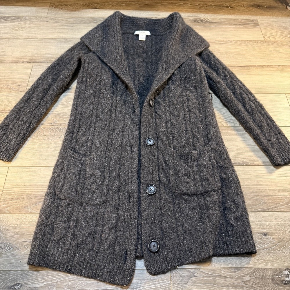 Neiman Marcus Size Small The Cashmere Collection Grey Open Cardigan Sweater